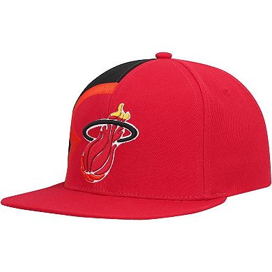 Men's Mitchell & Ness Red Miami Heat Hardwood Classics Retroline Snapback Hat