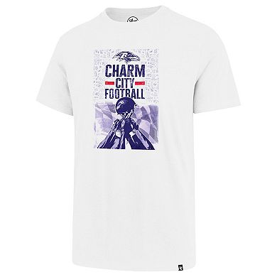 Men's '47 White Baltimore Ravens Charm City Football T-Shirt