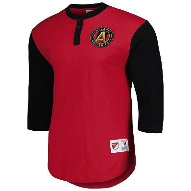 Men's Mitchell & Ness Red Atlanta United FC Legendary Henley Long Sleeve T-Shirt
