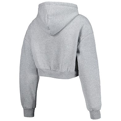 Women's The Wild Collective Gray Los Angeles Chargers Cropped Pullover Hoodie