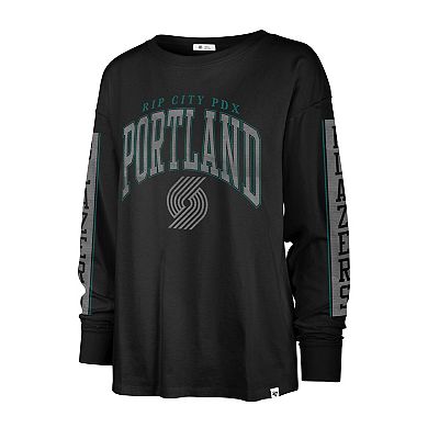 Women's '47 Black Portland Trail Blazers City Edition SOA Long Sleeve T-Shirt