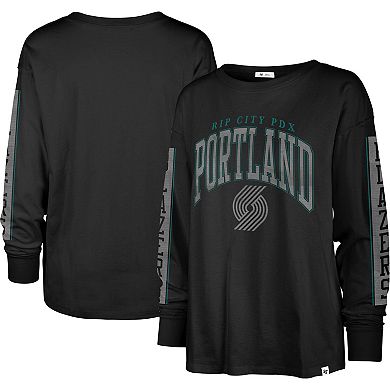 Women's '47 Black Portland Trail Blazers City Edition SOA Long Sleeve T-Shirt