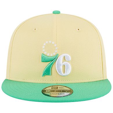 Men's New Era Yellow/Green Philadelphia 76ers 9FIFTY Hat