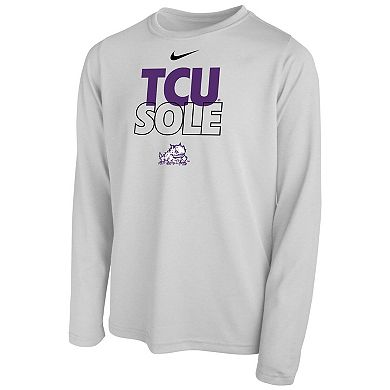 Youth Nike  White TCU Horned Frogs 2023 On Court Sole Bench T-Shirt