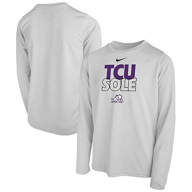 Youth Nike  White TCU Horned Frogs 2023 On Court Sole Bench T-Shirt