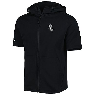 Men's Levelwear Black Chicago White Sox Recruit Full-Zip Short Sleeve Hoodie