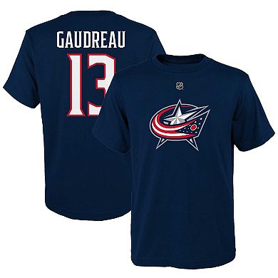 Youth Johnny Gaudreau Navy Columbus Blue Jackets Name & Number Player T-Shirt