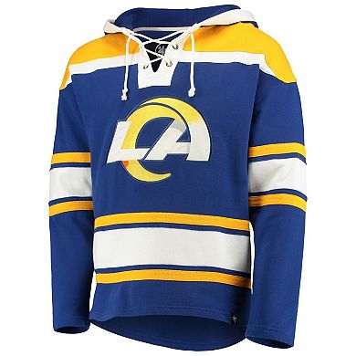 Men's '47 Royal Los Angeles Rams Lacer V-Neck Pullover Hoodie