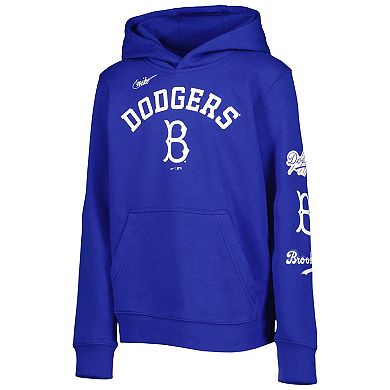 Youth Nike Royal Los Angeles Dodgers Rewind Lefty Pullover Hoodie