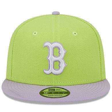 Men's New Era Neon Green/Purple Boston Red Sox Spring Basic Two-Tone 9FIFTY Snapback Hat