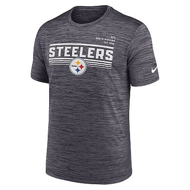Men's Nike Anthracite Pittsburgh Steelers Yardline Velocity Performance T-Shirt