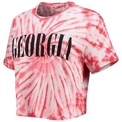 Women's Pressbox Red Georgia Bulldogs Showtime Tie-Dye Crop T-Shirt