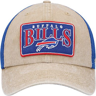 Men's '47 Khaki Buffalo Bills Dial Trucker Clean Up Snapback Hat