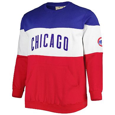 Men's Royal/Red Chicago Cubs Big & Tall Pullover Sweatshirt