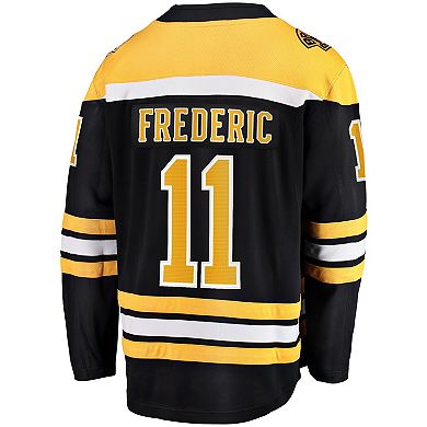 Men's Fanatics Branded Trent Frederic Black Boston Bruins Home Breakaway Player Jersey