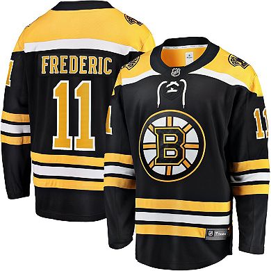 Men's Fanatics Branded Trent Frederic Black Boston Bruins Home Breakaway Player Jersey