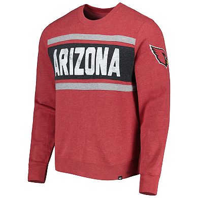 Men's '47 Heathered Cardinal Arizona Cardinals Bypass Tribeca Pullover Sweatshirt