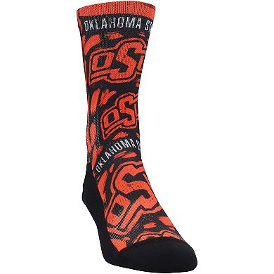 Unisex Rock Em Socks Oklahoma State Cowboys Allover Logo & Paint Crew Socks