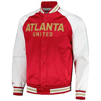 Men's Mitchell & Ness Red Atlanta United FC Satin Raglan Full-Snap Jacket