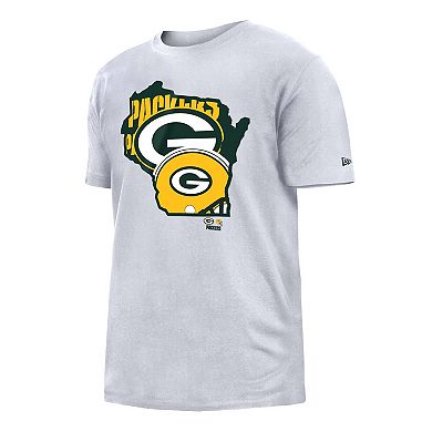 Men's New Era White Green Bay Packers Gameday State T-Shirt