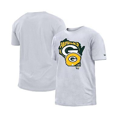 Men's New Era White Green Bay Packers Gameday State T-Shirt