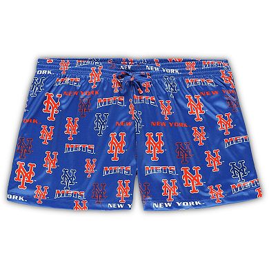 Women's Concepts Sport White/Royal New York Mets Plus Size Tank Top & Shorts Sleep Set