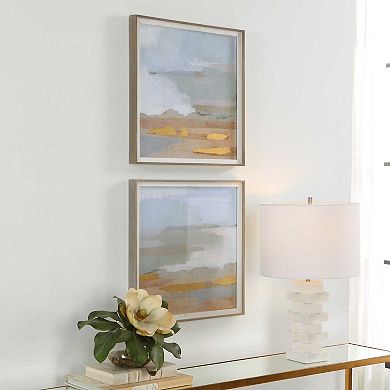 Uttermost 2-Piece Abstract Coastline Framed Prints 