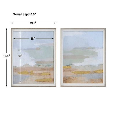 Uttermost 2-Piece Abstract Coastline Framed Prints 