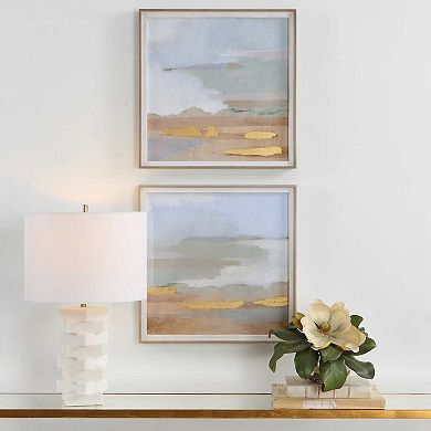 Uttermost 2-Piece Abstract Coastline Framed Prints 