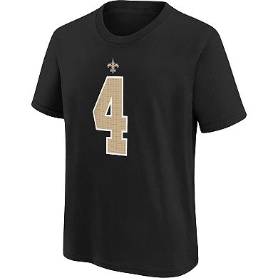 Youth Nike Derek Carr Black New Orleans Saints Player Name & Number T-Shirt