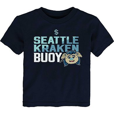 Toddler Deep Sea Blue Seattle Kraken Mascot Head T-Shirt