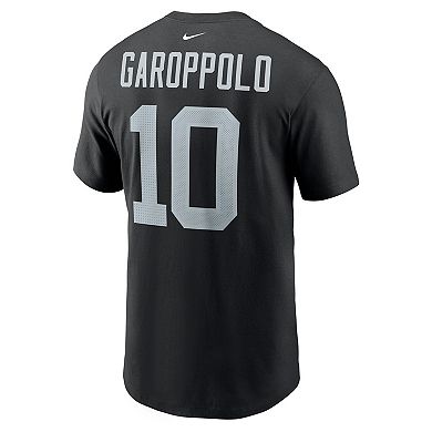 Men's Nike Jimmy Garoppolo Black Las Vegas Raiders Player Name & Number T-Shirt