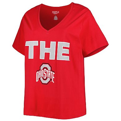 Women's Scarlet Ohio State Buckeyes Plus Size T-Shirt