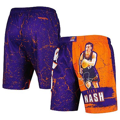 Men's Mitchell & Ness Steve Nash Purple Phoenix Suns Hardwood Classics Player Burst Shorts
