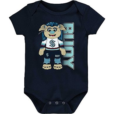 Newborn & Infant Deep Sea Blue Seattle Kraken Mascot Cheer Bodysuit