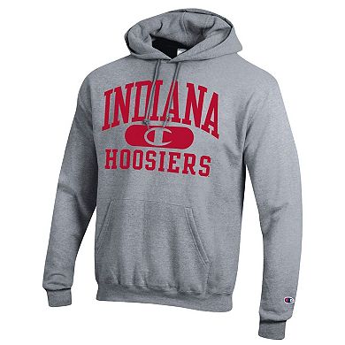 Men's Champion Heather Gray Indiana Hoosiers Arch Pill Pullover Hoodie