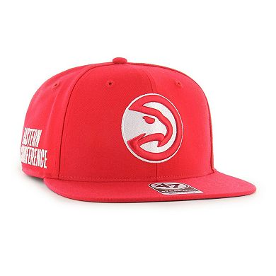 Men's '47  Red Atlanta Hawks Sure Shot Captain Snapback Hat