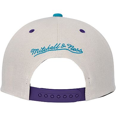 Men's Mitchell & Ness Cream Charlotte Hornets Hardwood Classics Pop Snapback Hat