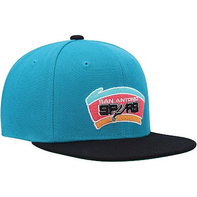 Youth Mitchell & Ness Teal/Black San Antonio Spurs Two-Tone Snapback Hat