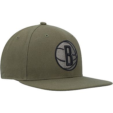 Men's '47 Olive Brooklyn Nets Ballpark Camo Captain Snapback Hat