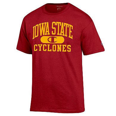 Men's Champion Cardinal Iowa State Cyclones Arch Pill T-Shirt