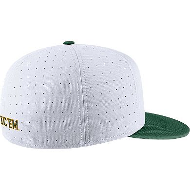 Men's Nike White Baylor Bears Aero True Baseball Performance Fitted Hat