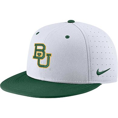 Men's Nike White Baylor Bears Aero True Baseball Performance Fitted Hat