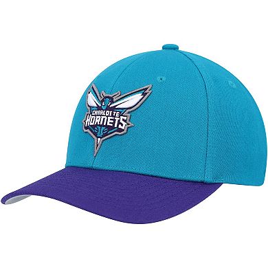 Men's Mitchell & Ness Teal/Purple Charlotte Hornets MVP Team Two-Tone 2.0 Stretch-Snapback Hat