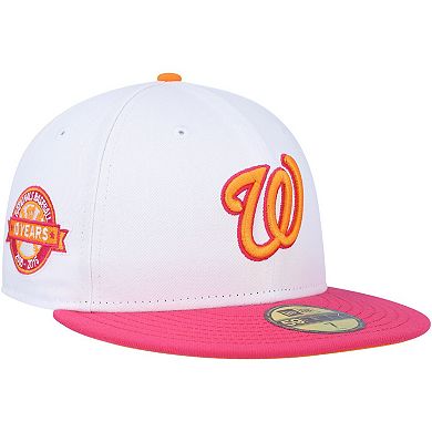 Men's New Era  White/Pink Washington Nationals 10th Team Anniversary 59FIFTY Fitted Hat