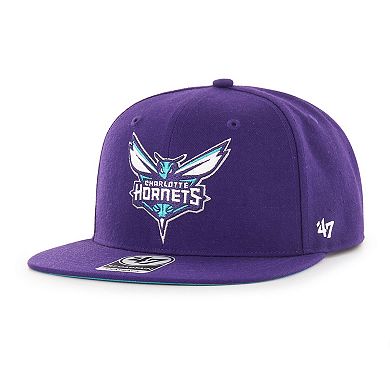 Men's '47  Purple Charlotte Hornets Sure Shot Captain Snapback Hat