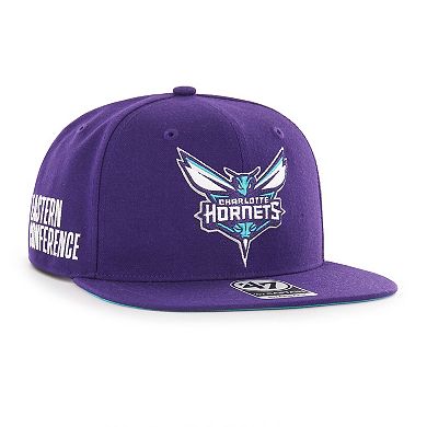 Men's '47  Purple Charlotte Hornets Sure Shot Captain Snapback Hat