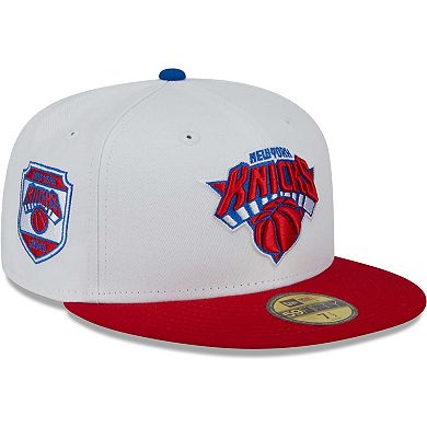 Men's New Era White/Red New York Knicks 59FIFTY Fitted Hat