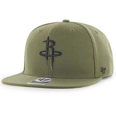 Men's '47 Olive Houston Rockets Ballpark Camo Captain Snapback Hat