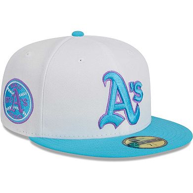 Men's New Era White Oakland Athletics  Vice 59FIFTY Fitted Hat